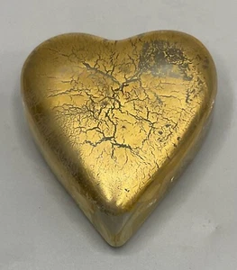 RANDY STRONG 92 SIGNED ART GLASS HEART PAPERWEIGHT - Picture 1 of 4