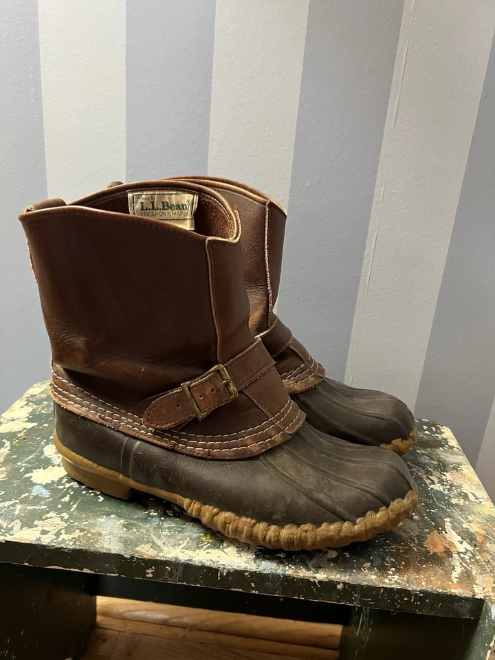 LL Bean Tumbona Hombre Talla 7, Mujer’s 8 Pato Botas Impermeables De Colección Caza Foto 1 de 4