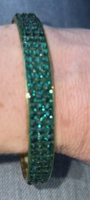 Brazalete Brazalete Kate Spade New York Verde Esmeralda Estrás  Foto 1 de 3