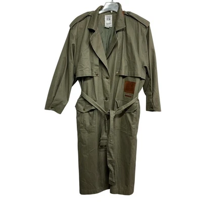 Gabardina vintage Together para mujer 24 verde oliva con cinturón plumero de lluvia safari años 90 Foto 1 de 4