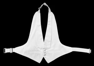 Chaleco Esmoquin Satinado Blanco Niños - Talla L 10-14 | Espalda Abierta | Ajustable | Formal - Imagen 1 de 1