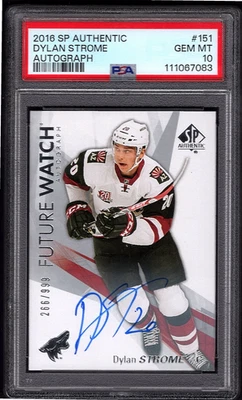 DYLAN STROME 2016-17 UD SP Authentic Future Watch Auto ROOKIE #/999 PSA 10 RC - Image 1 of 2