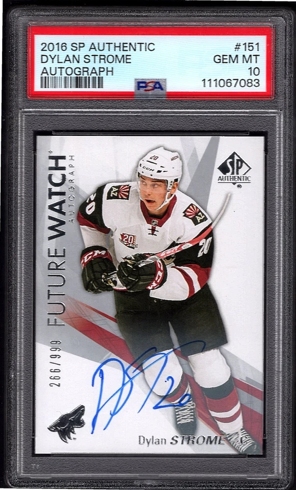 DYLAN STROME 2016-17 UD SP Authentic Future Watch Auto ROOKIE #/999 PSA 10 RC - Image 1 of 2