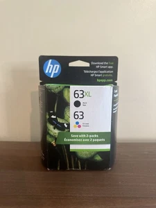 HP OP-2891 63XL czarny wysokiej wydajności 63 trójkolorowy oryginalny wkład atramentowy, opakowanie 2 szt. - Zdjęcie 1 z 2