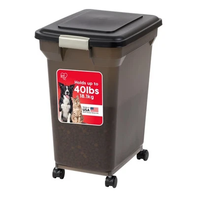 Contenedor hermético de almacenamiento de alimentos para perros IRIS EE. UU., WeatherPro, hasta 40 libras, quitar... Foto 1 de 4