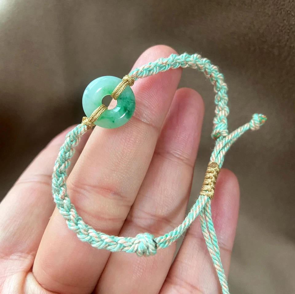 Сертифицированные браслеты класса А из нефрита жадеита ледяного зеленого пончика натуральные необработанные - Изображение 1 из 4