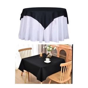 Polyester 54"x54" Table Overlay Square Table Cover Black Diamond Event 10 pack - Picture 1 of 9