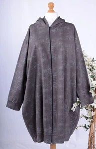 LAGENLOOK AKH LONG JACKET/COAT AMAZING POCKETS HOOD PLUS SIZE 64" BUST - 6819 - Picture 1 of 5