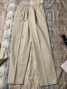 Lee Damen faltenfrei gerade mittelhohe Hose Größe 14M khaki hellbraun plissiert - Bild 1 von 7
