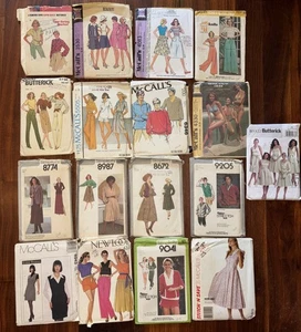 Lot Of 17 Sewing Patterns by Simplicity, Butterick, & More - Picture 1 of 6