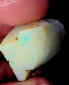47.71ct Solid Rough White Opal Hunter Multicolor Coober Pedy Floral Pattern Top - Picture 1 of 16