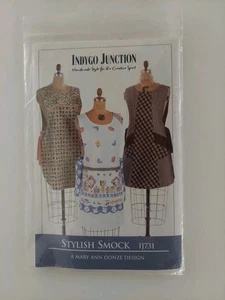 Vintage Indigo Junction IJ731 Stylish Smock Mary Ann Donze Pattern Size S-XL NEW - Picture 1 of 2