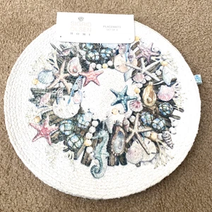 Sigrid Olsen Home Seashells, Seahorse & Starfish Placemats 4-Pack Beach NWT - Picture 1 of 8