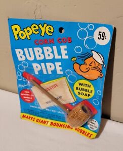 NOS Vintage 70's Star Wannatoy POPEYE Corn Cob Bubble Pipe USA Made #7120 Toy