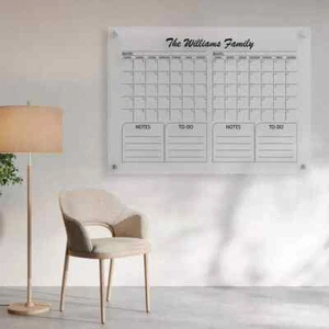 Two Months Wall Calendar, Family Planner Monthly & Weekly Calendar, Dry Erase - Picture 1 of 6