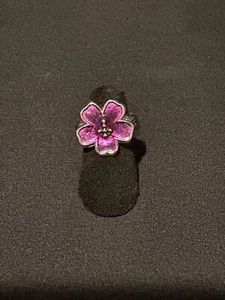 Vintage Bob Seimon Kirschblüte Emaille Ring Gr. 5 LILA - Bild 1 von 5