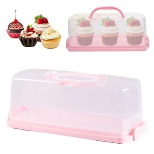 Portable Transparent Bread Box With Lid Airtight Loaf Cake Storage Container - Picture 1 of 9