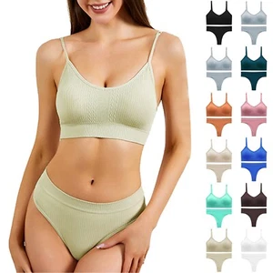 Women's Underwear Big Chest Small Thin No Underwire Push Up Plus Size Bra Sets - Picture 1 of 45