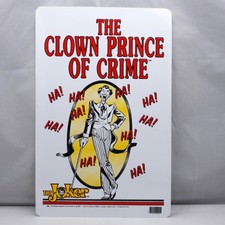 Batman Joker The Clown Prince Of Crime Plastic Sign Vintage 1982 NOS 17" x 11"