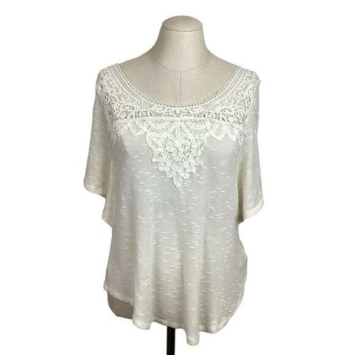 OFF WHITE Top in pizzo all'uncinetto Anthropologie Deletta bianco grande