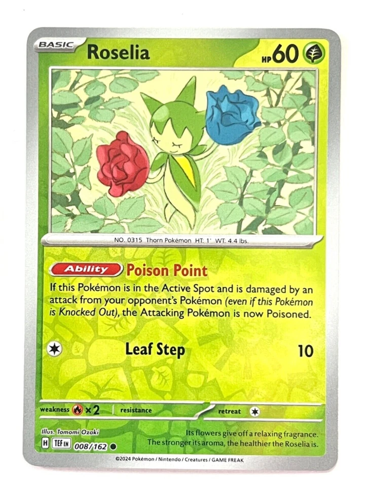 Pokemon - Roselia 008/162 - Reverse Holo - Temporal Forces - NM/M - Image 1 of 1