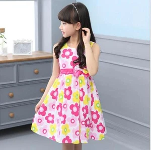 New Summer Floral Girl Dresses Girls Clothes Kids Cotton Dress Size - Picture 1 of 12