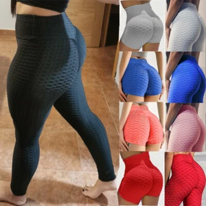 Women Plus Size Leggings Yoga Pants Sports High Waist Scrunch Butt Bum Shaper UK - Picture 1 of 50