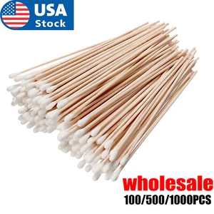 6" Long Wooden Handle Q-tips Cotton Swabs Swab Cleaning Applicators Wholesale - Picture 1 of 5