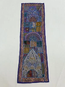 Vintage Indian Traditional Patchwork Embroidered Wall Hanging 149x47cm - Picture 1 of 11