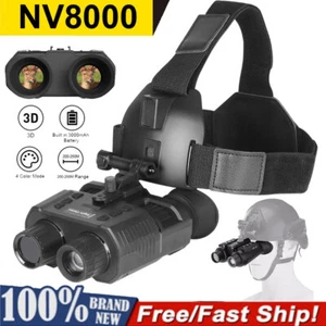 3D 1080P Night Vision Binoculars Goggles Head Mount Infrared Night Vision NV8000 - Picture 1 of 16