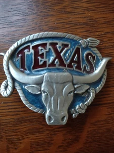 Vintage Belt Buckle Texas Longhorn Great American Buckle Chicago 1980 USA - Picture 1 of 11