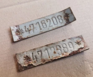 2 x Targa originale numero telaio Trabant 601 RDT merce usata 0000 - Foto 1 di 2