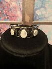 Native Jewelry COIN Silver(.900)& Gen. Polished WHITE BUFFALO Turquoise Bracelet