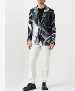 Just Cavalli blazer size 46IT, Archive Rose Print, Made in Italy, RRP £1995 - Picture 1 of 13