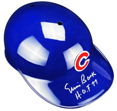 Ernie Banks Signed Autographed Cubs FULL SIZE MLB Authentic Batting Helmet BAS - Image 1 of 3