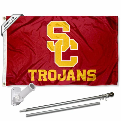 USC Trojans SC Logo Flag Pole and Bracket Mount Holder Cover