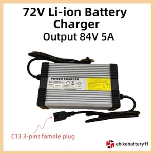 84V 5A Charger For 72V 20S LDC Ion Battery Pack Electric Bicycle ebike Part - Picture 1 of 10