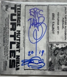 2019 Topps Art of TMNT Orange Eric Talbot Auto + Ninja Turtle REMARQUE SKETCH/25 - Picture 1 of 3