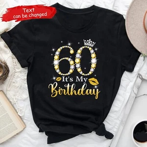 Custom 60th Birthday Shirt For Women, 60 Years Old Birthday Shirt, Personalized - Picture 1 of 3