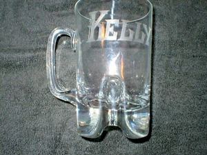 16 oz. Plain Crystal Beer Mug Etched "Kelly" $1 plus shipping - Picture 1 of 2