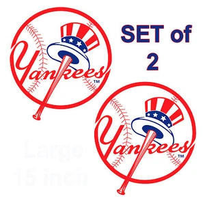 New York Yankees cornhole decals 12 inches wide - Set of 2 - Indoor/Outdoor - Picture 1 of 1