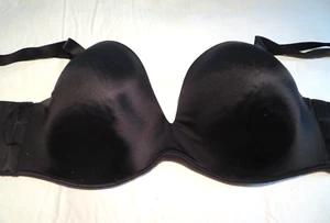 Cacique Strapless Black Bra Lightly Padded Multi Way Boost Bra Size 44D - Picture 1 of 10
