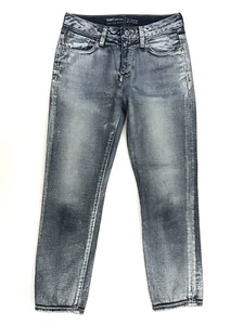 GAP KIDS Girlfriend Jeans Size 10 Reg Blue Jeans Silver Adjustable Waist W24 L24 - Picture 1 of 8