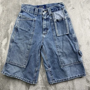 Vintage 90s-Y2K Lee Pipes Blue Denim Carpenter Skate Jean Shorts 24x10 USA Small - Picture 1 of 12