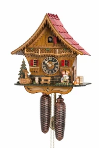 Cuckoo clock Black Forest house with movable kissing couple HO 8212 NEW - Picture 1 of 1