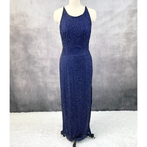 VTG Sean Collection Silk Beaded Dress Womens XLarge Gown Iridescent Glam Fairy - Picture 1 of 14