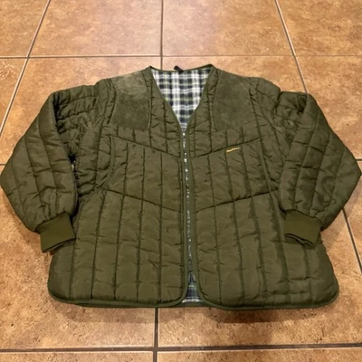 Chaqueta Barbour Vintage Acolchada Tiro Verde Caza Moleskin Parches Mediana Foto 1 de 4