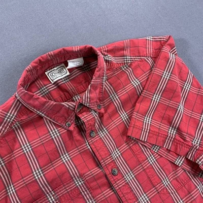 C.E. Schmidt Workwear Shirt Men LG Red Tartan Plaid Short Sleeve Button Down - Image 1 of 4