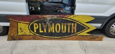 Enorme colgador de letreros de servicio de piezas de concesionario de automóviles Plymouth vintage de 9 pies Foto 1 de 4