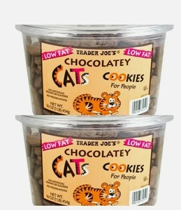 2 Packs Trader Joe's Chocolatey Cats Cookies Low Fat 16 oz Each Pack - Picture 1 of 5